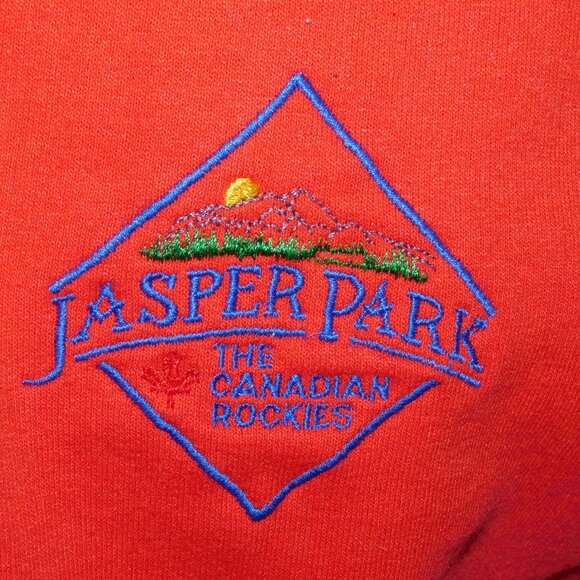 Vintage Jasper Park The Canadian Rockies Adult XL Red Hoodie - Picture 5 of 12